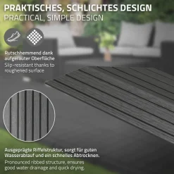 WPC Abschlussleiste 38x2x7,5 cm für WPC Bodenfliese Ecke links Anthrazit ML-Design
