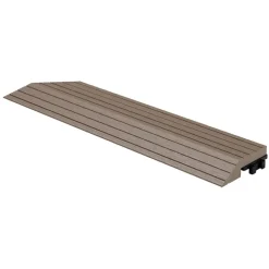 WPC Abschlussleiste 38x2x7,5 cm für WPC Bodenfliese Ecke links Dunkelbraun ML-Design
