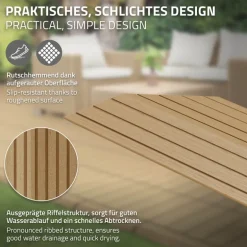 WPC Abschlussleiste 38x2x7,5 cm für WPC Bodenfliese Ecke links Teak ML-Design