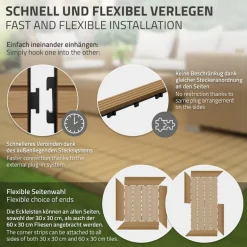 WPC Abschlussleiste 38x2x7,5 cm für WPC Bodenfliese Ecke links Teak ML-Design