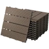 WPC Terrassenfliesen 30x30 cm 22er Set für 2m² Dunkelbraun in Holzoptik Balkon Bodenbelag mit Drainage und Klicksystem Terrassendielen Balkonfliesen