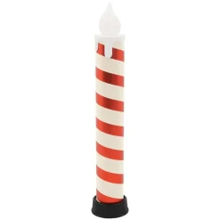 2x LED Flackernden Kerzen Weiß-Rot 82 cm Leuchtkerze mit Timer Innen & Außen