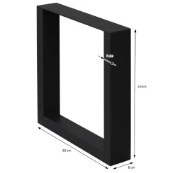 2x Tischbeine Bankkufen aus Vierkantprofilen 30x43 cm Schwarz pulverbeschichtete Stahl