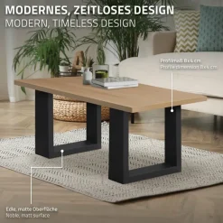 2x Tischbeine Bankkufen aus Vierkantprofilen 40x43 cm Schwarz pulverbeschichtete Stahl