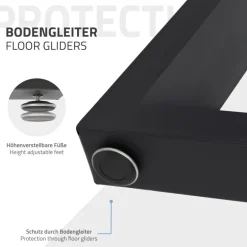 2x Tischbeine Tischkufen aus Vierkantprofilen 70x72 cm Schwarz, pulverbeschichtete Stahl