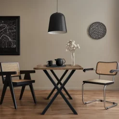 2x Tischbeine X-Design 60x72 cm Schwarz pulverbeschichtete Stahl DIY Tischuntergestell