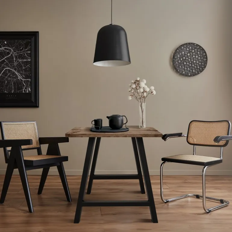 2x Tischkufen A-Form 70x72 cm Schwarz aus pulverbeschichtetem Stahl Tischgestell für Esstisch und Schreibtisch