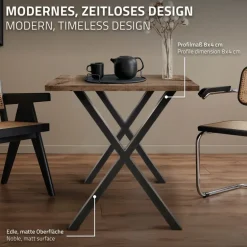 2x Tischkufen X-Design 60x72 cm Anthrazit pulverbeschichtete Stahl Tischgestell für Esstisch & Schreibtisch