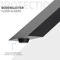2x Tischkufen X-Design 60x72 cm Anthrazit pulverbeschichtete Stahl Tischgestell für Esstisch & Schreibtisch