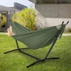 XXL Hängematte mit Stahlgestell bis 250 kg Khaki inkl. Tragetasche ML-Design