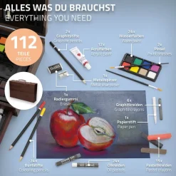 Zeichenset für Kinder mit Malkoffer aus Holz