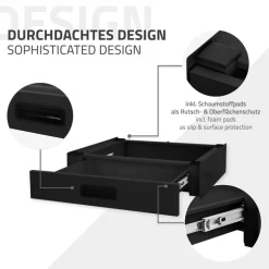 Zwischenbaurahmen für Waschmaschine Verbindungsrahmen mit Schublade 60,5x54 cm in Schwarz ML-Design