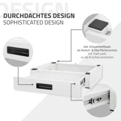 Zwischenbaurahmen für Waschmaschine Verbindungsrahmen mit Schublade 60,5x54 cm in Weiß ML-Design